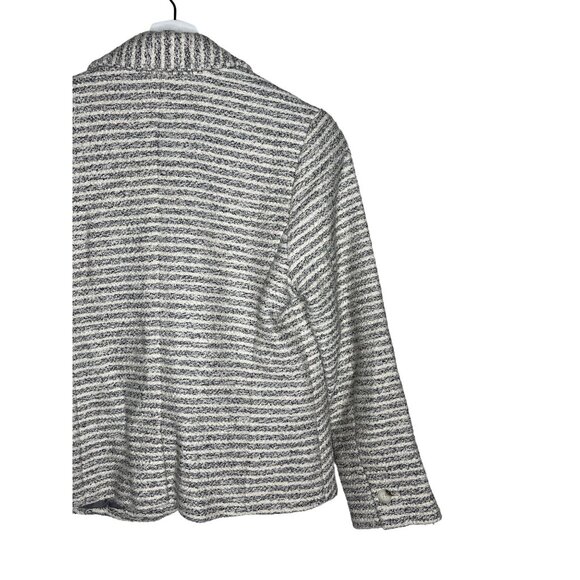 Lucky Brand Gray White Striped Knit Blazer Size M - Picture 10 of 14